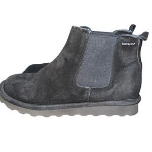 Bearpaw Suede Chelsea Boots Ankle Pull On Winter Warm Black Size‎ 10